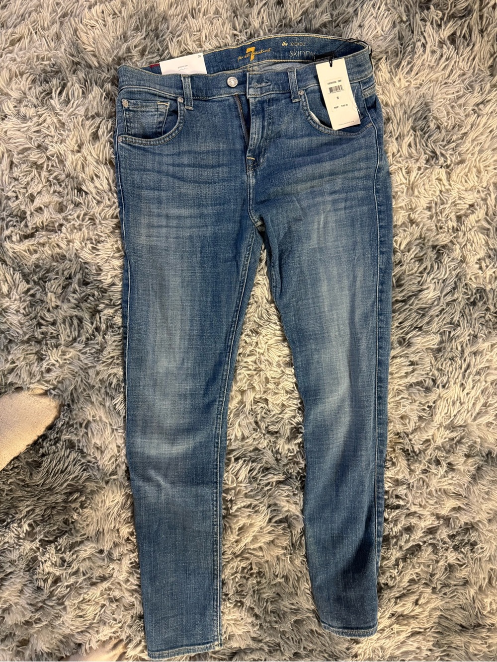 7 For All Mankind Medium Blue Skinny Jeans - Women's